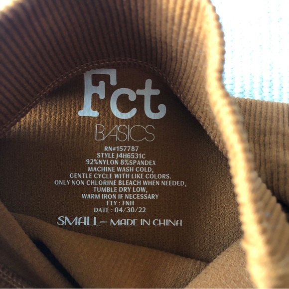 Basic Faux Turtleneck Ribbed Crop Top, XS - Picture 2 of 2